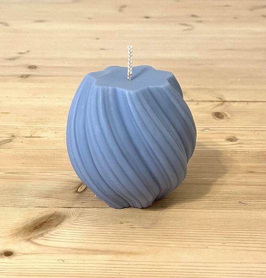 Elegant Blue Swirl Candle - The Whitby Candle Company