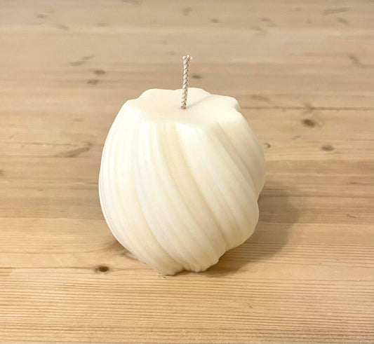 Elegant White Swirl Candle - The Whitby Candle Company